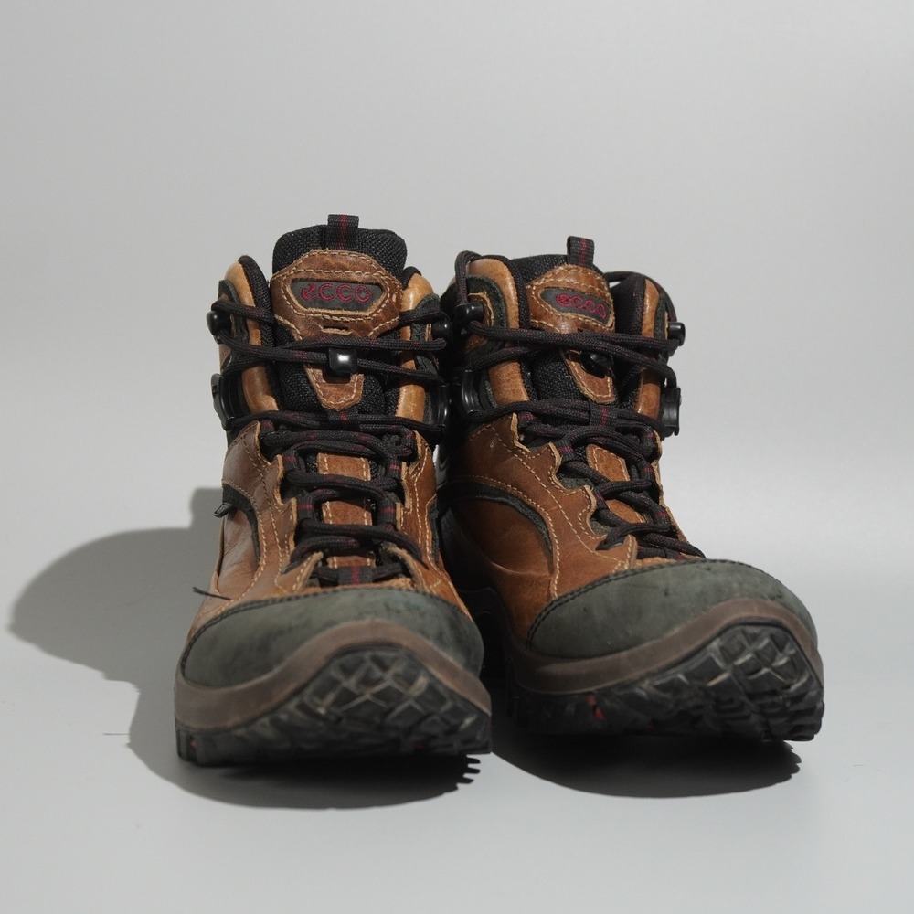 ECCO Yak GORE-TEX Hiking Boots Brown Leather Vibram Sole EU 37 US 6.5 - Picture 2 of 9